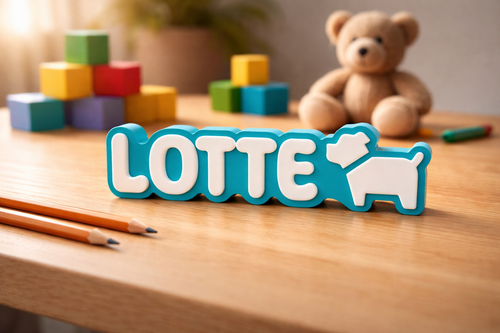 Personalisiertes Namensschild 25 cm – mit Symbol & Wunschfarbe