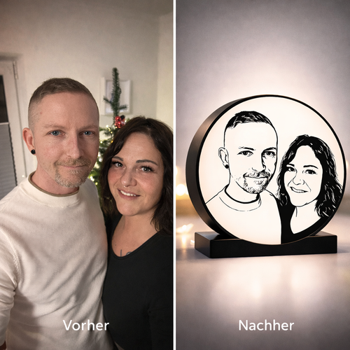 Lightbox mit deinem  eigenem Foto (schwarz-weiß)