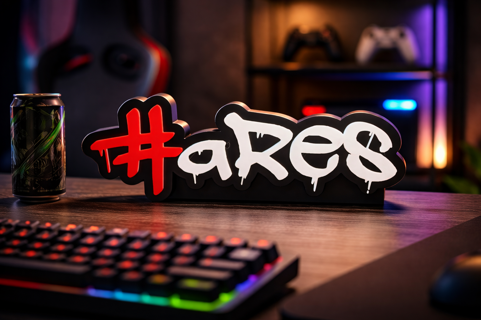 Personalisiertes Gamertag 25 cm – mit Wunschfarbe